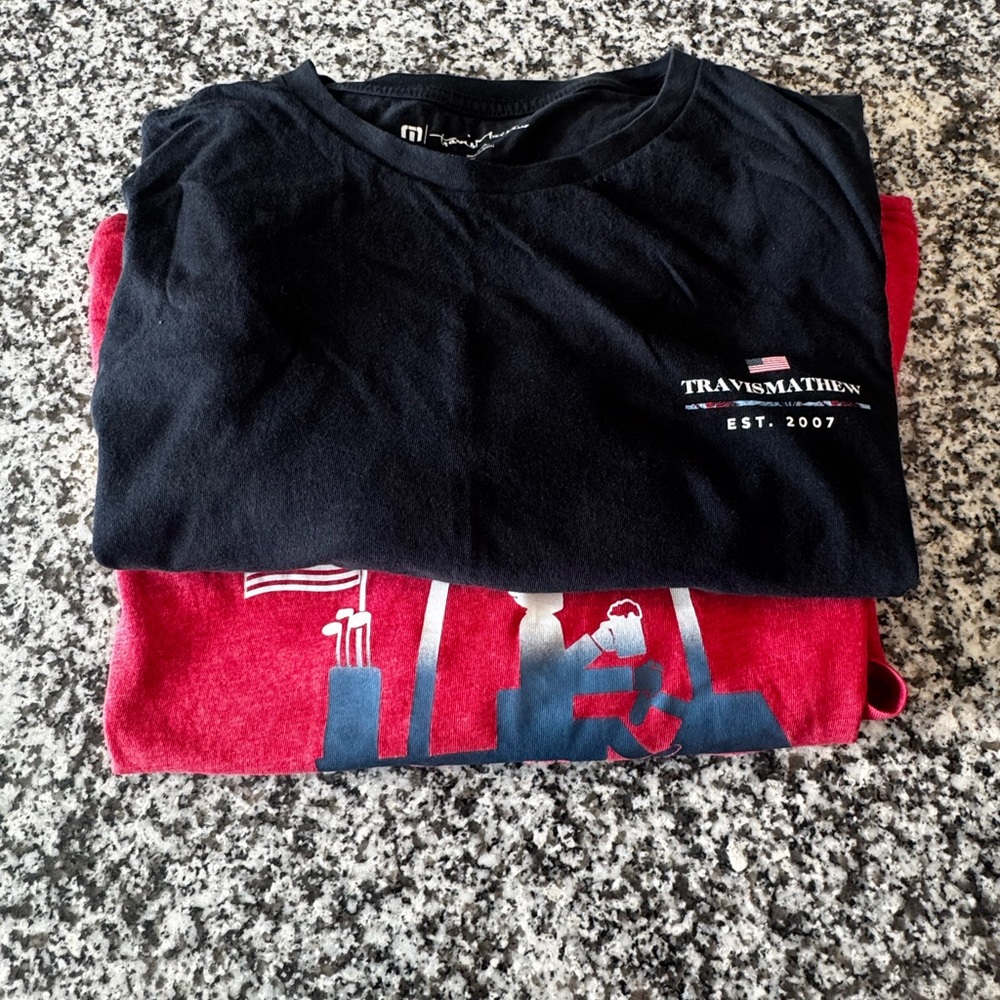 Travis Mathew Black and Red Graphic Tee